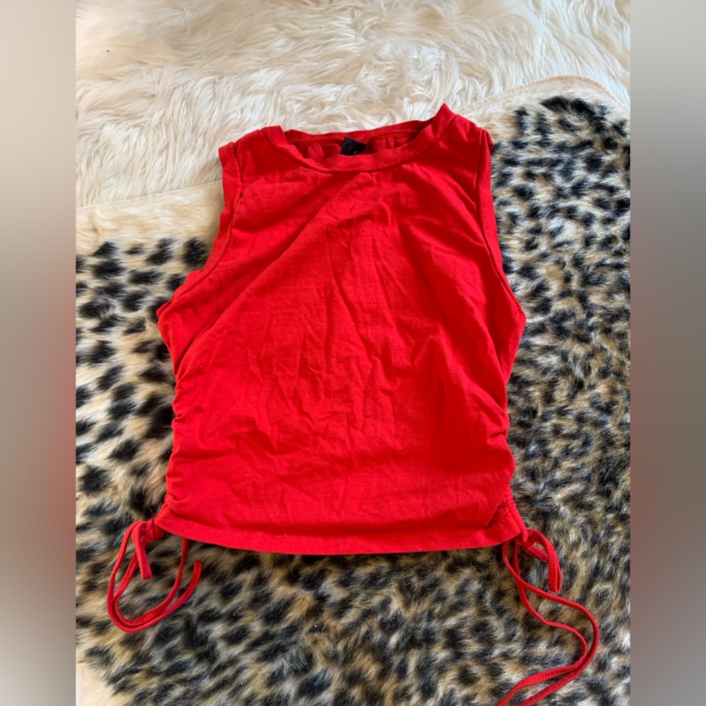 Red cropped SHEIN tank top